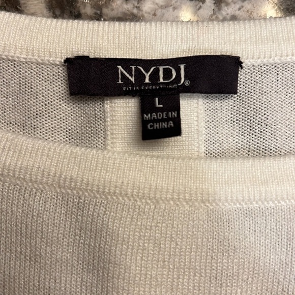NYDJ Large Off-white Boatneck Sweater with Decorative Buttons on Back - Picture 4 of 7